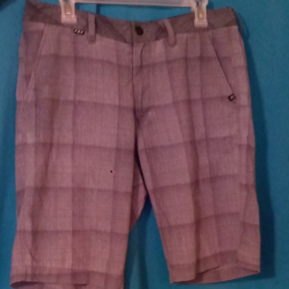 Dark gray plaid shorts